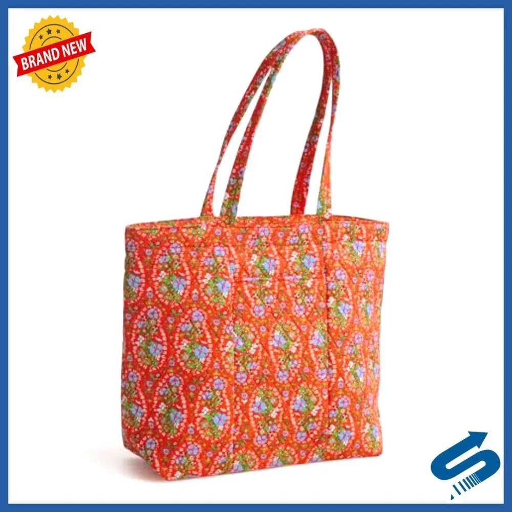 Premium Cotton Zip Tote Shoulder Bag with Multiple Pockets